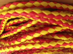 Motorcycle Vest Bolo Cord Hand Braid PU Leather Multi Color Biker Vest Bolo Cord - Foto 1 di 8