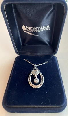 Montana Silversmiths "CZ LUCKY HEART" Horseshoe / Heart Design Necklace - Image 1 of 3