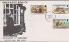GB - GUERNSEY 1980 Police Force/60th Anniversary SG 214-216 FDC MOTORBIKE DOGS