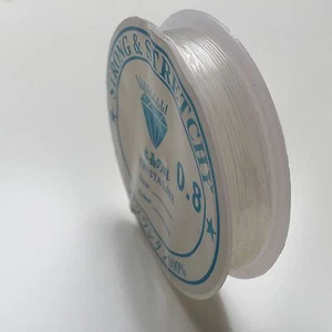 0.8mm Strong & Stretchy, clear crystal elastic thread, 7.5m roll - FREE SHIPPING - Picture 1 of 2
