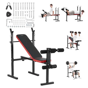 VEVOR Weight Bench Sit up Bench Home Gym Strength Training Adjustable Foldable - Picture 1 of 12
