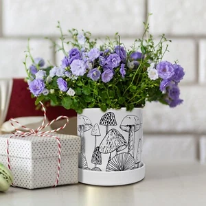 Mushroom Decor Planter Pot with Drainage Hole & Removable Draining Tray - Picture 1 of 8