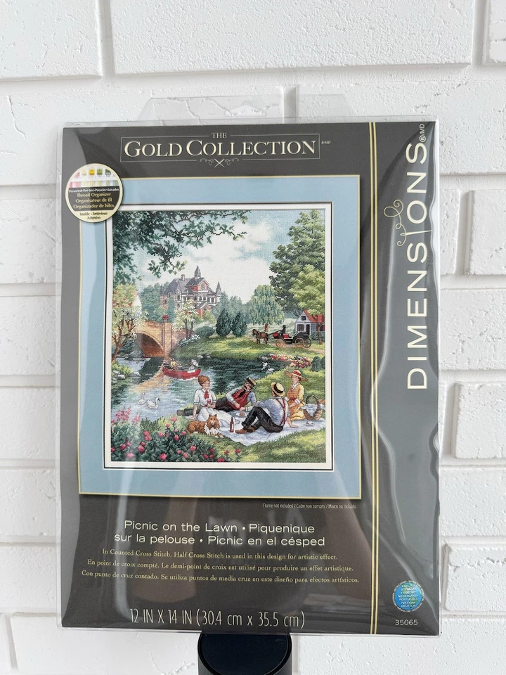 Dimensions Gold Collection 35065 Picnic on The Lawn 12x14 Counted Cross Stitch