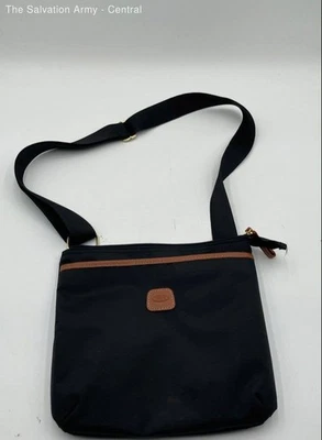 Bolso Bandolera de Viaje Bric’s Mujer Negro Marrón Cuero Correa Ajustable Foto 1 de 4