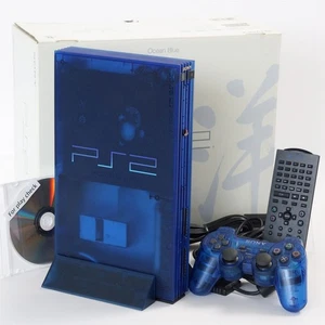 PS2 OCEAN BLUE Console System Made in Japan SCPH-37000 L NTSC-J Playstation 2 12 - Picture 1 of 23