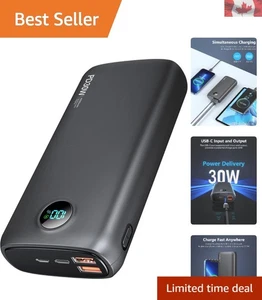 Power Bank QC 4.0 Noir Clair - 40000mAh, Charge Rapide avec Indicateur LED - Photo 1 sur 9