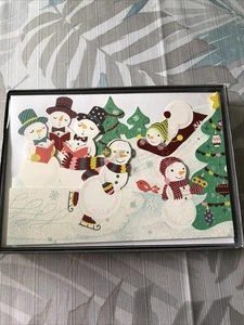 Hallmark Snowman Christmas Cards - Box Of 12, NEW - Picture 1 of 2