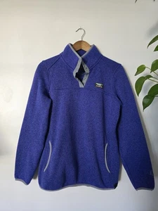 L.L. Bean Size Medium Purple Blue Womens Snap Pullover Sweatershirt - Picture 1 of 7