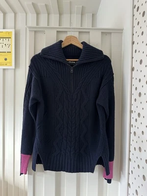 Zadig & Voltaire Drys Sweater Jumper wool Cashmere Navy & Pink XS/S U.K. 8 £460 - Image 1 of 4