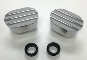 Kit de respirador de cubierta de válvula superior satinada ovalada pulida Hot Rod con ojal SBC BBC V8 - Imagen 1 de 4
