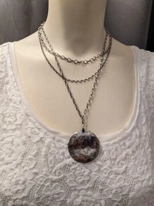 Silpada Hammered Disc Sterling Silver 925 Israel Layered Necklace N1725 - Picture 1 of 5