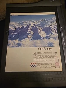 1991 EVIAN WATER Alps Spring Water Sponsor US Olympic Team PRINT AD 9.5x12 - Picture 1 of 1