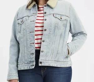 Neu mit Etikett Levi’s Denim Trucker-Jacke helle Waschung Übergröße 3X Stil 362560004 NEU - Bild 1 von 11