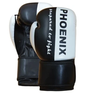 PX Boxhandschuh "Prepared to Fight" PU schwarz-weiß Training Klettverschluss - Bild 1 von 36