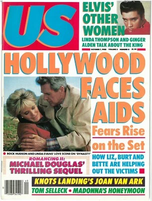 US MAGAZINE OCTOBER 7, 1985 ROCK HUDSON, ELVIS, JOAN VAN ARK, LIZ TAYLOR VINTAGE - Image 1 of 4