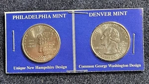 US Coin 2000 States Quarter Uncirculated P & D New Hampshire (504UC) - Picture 1 of 4