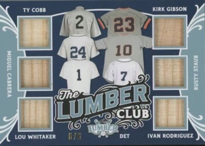2024 Leaf Lumber Ty Cobb Rodriguez Staub Gibson Whitaker Cabrera Club BAT #6/6 - Picture 1 of 3