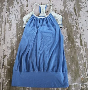 Camiseta sin mangas LULULEMON azul SIN LÍMITES espalda deportiva sujetador capa ropa deportiva para mujer - Imagen 1 de 5