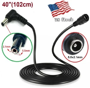 Cable de extensión macho a hembra de 5,5 x 2,1 mm de alimentación de CC de 40" - Imagen 1 de 6