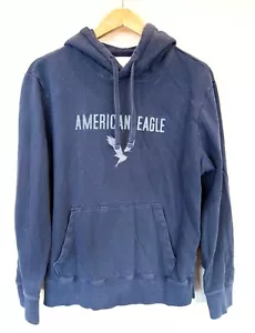 American Eagle Herren XS Blau Logo Sweatshirt Hoodie - Bild 1 von 3
