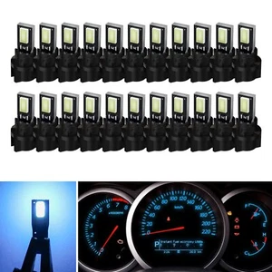 20X T5 Ice Blue 5630 LED Instrument Gauge Cluster Dash Light Bulbs W/ Sockets - Picture 1 of 6