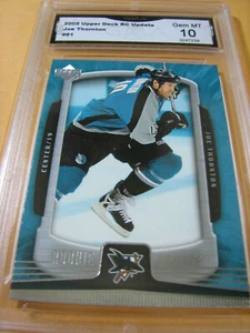 JOE THORNTON SHARKS 2005 UPPER DECK ROOKIE UPDATE # 81 GRADED 10 L@@@K - Picture 1 of 2