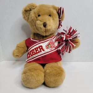 Build-A-Bear Cheerleader Plush Tan in Red Cheer Cheerleading Top, Bow and Pom - Picture 1 of 7