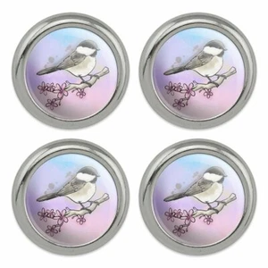 Chickadee Aquarell Nordöstlicher Vogel Metall Handwerk Nähen Knöpfe-4er Set - Bild 1 von 4