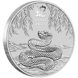 Silver Coin 1 Troy 9999 Lunar 2025 Year of Snake Australian Perth Mint Bullion - Picture 1 of 3
