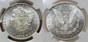 1878 S Morgan Silver Dollar $1 Obverse Struck Through Error NGC MS 64 - Picture 1 of 10