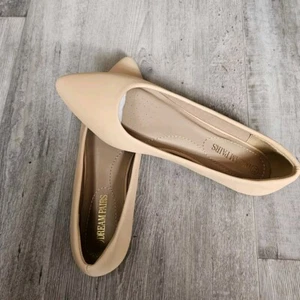 Casual Slip 7.5 On Ballerina Ballet Flat Comfort Pointy Toe Shoes Tan New - Bild 1 von 9