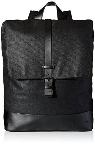 Mochila masculina de lona revestida preta Calvin Klein V3503 - Imagem 1 de 4