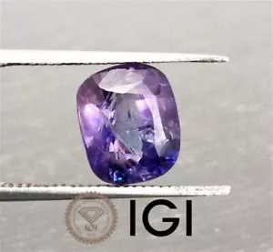 2.90ct IGI Certified Blue-Purple Ceylon Sapphire, Natural Gemstone - Picture 1 of 8