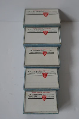 5 Ancienne boite medicament en carton pharmacie JM R SERVAT à Massat Ariege - Photo 1/4