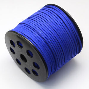 1 Roll 3.0mm Blue Environmental Faux Suede Lace Cord 3.0x1.4mm about 90m/roll