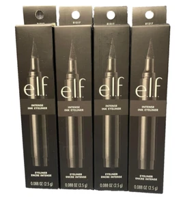 Pack of 4  e.l.f. Cosmetics Studio Intense Ink Eyeliner in Blackest Black, 2.5 G - Picture 1 of 5