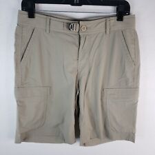 REI Co-op Hiking Outdoor Cargo Shorts Women's 6 Tan Nylon Pockets Relaxed Fit