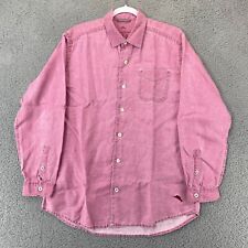 Tommy Bahama Men's Size M Pink Relax 100% Linen Long Sleeve Button Up Shirt