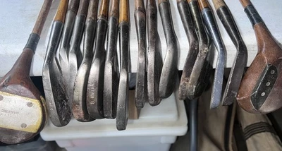 Antique Hickory Wood Shaft Golf Clubs 16 PCs In Fair Condition Various Lofts - Image 1 of 4