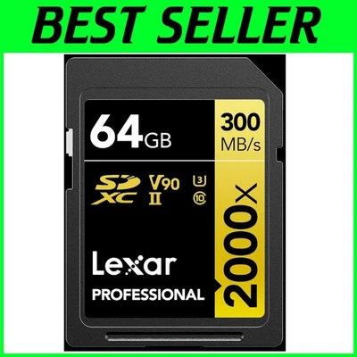 Professional 64GB SD Card - UHS-II, 8K, Full HD, 300MB/s - Image 1 of 4