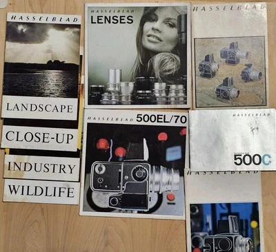 Lot of 9 Hasselblad Camera & Lenses Manuals Guides Brochures 500C 500EL/70  - Image 1 of 4