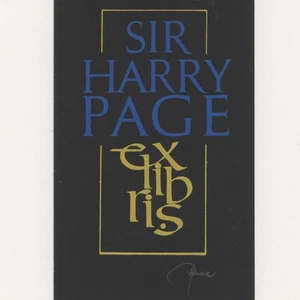 Exlibris Hannu Paalasmaa Sir Harry Page signiert Seriegrafie Typografie 1984 - Picture 1 of 3
