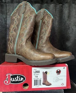 Justin Gypsy Raya Mujer Agua Búfalo Marrón Tubería Botas Talla 8.5 B, Nuevas. - Imagen 1 de 5