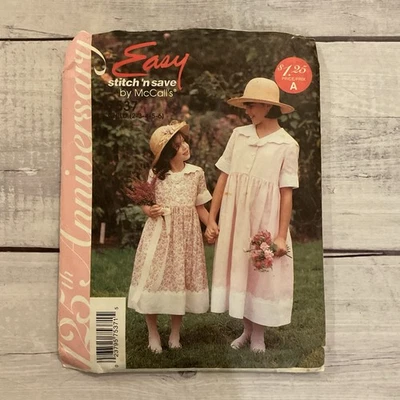 McCalls 7537 Sewing Pattern Dress Sailor Collar Short Sleeves Girls 2-6 UNCUT  - Image 1 of 4