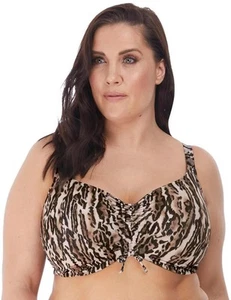 Elomi Fierce Bikini Top Underwired Full Cup Plus Size Animal Print Swimwear 7203 - Picture 1 of 4