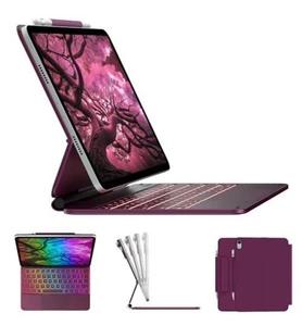 Edge Keyboard Case for iPad 11th (A16, 2025) and iPad 10th Gen 10.9"- Raspberry - Afbeelding 1 van 12