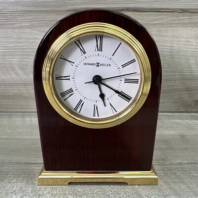 Howard Miller 645-389 Carter Rosewood Brass Base Tabletop Clock Desk Clock - Image 1 of 4