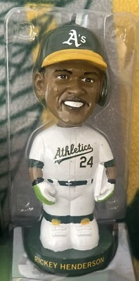 2024 RICKEY HENDERSON “RETRO” OAKLAND ATHLETICS BOBBLEHEAD A'S SGA NIB - Image 1 of 4