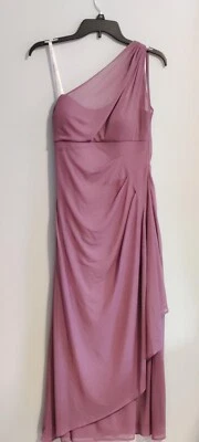 David's Bridal One-Shoulder Bridesmaid Dress (wisteria color, size 6) - Image 1 of 4