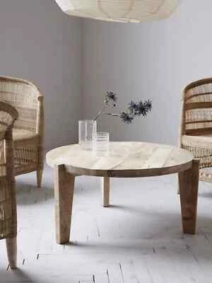 圆形橡木茶几,客厅桌,实木咖啡桌,木制 — 第 1/4 张图片